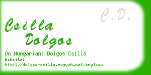 csilla dolgos business card